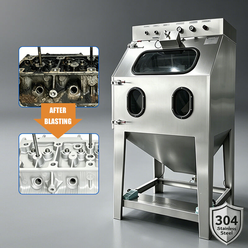 Vapor Blast Cabinet Dustless Water Slurry Blaster for Auto Engine Carbon Deposit Rust Removal Deburring Wet Sandblasting