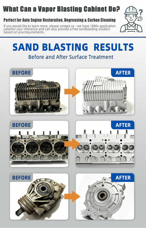 Wet Blasting Cabinet with 100% Dust-Free Design Corrosion-Resistant Build and Adjustable Slurry Control for Precision Cleaning