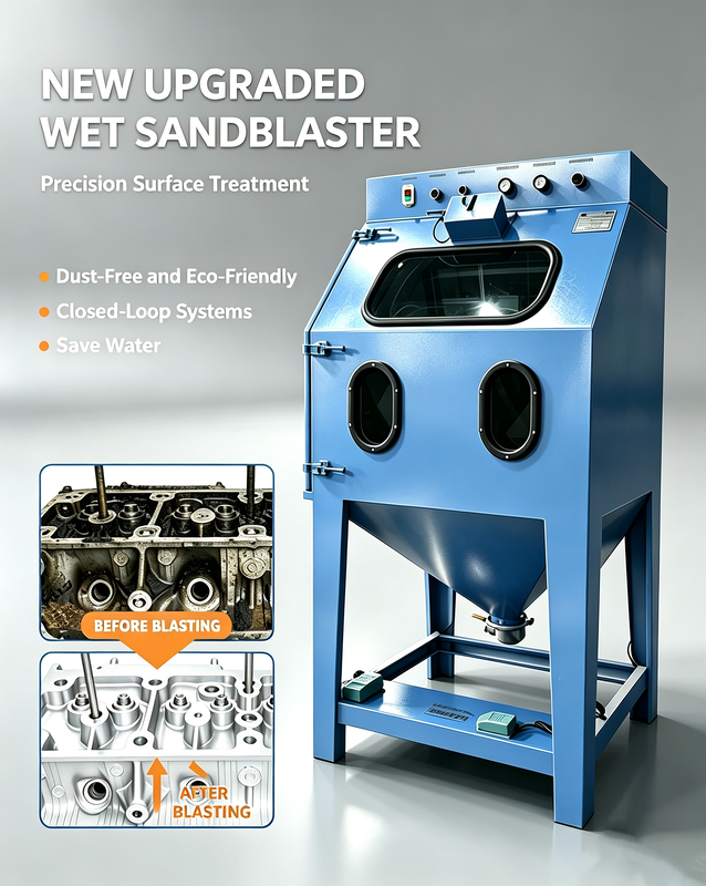 Vapor Honing Machine, 1.5KW Engine Restoration Wet Blaster, Aqua Blasting for Auto Parts。