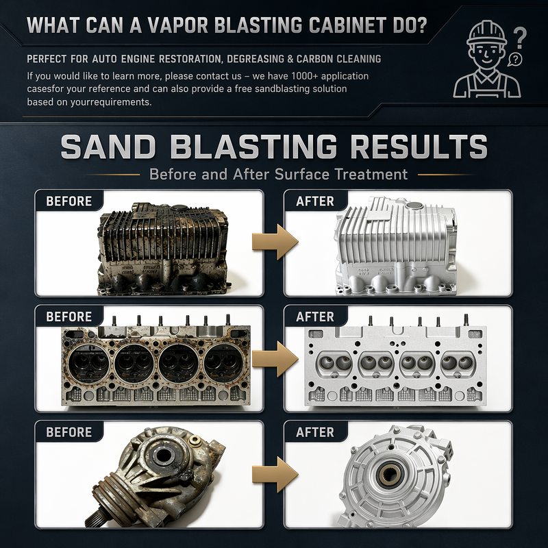 Wet Sandblasting Cabinet Vapor Blasting Machine With Recirculation System Water Blast Equipment for Surface Cleaning