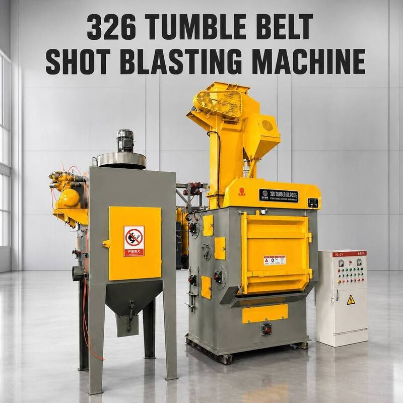 Professional 326 Tumble Belt Shot Blasting Machine for Batch Cleaning, Automated Abrasive Recycling System with Dust Collector