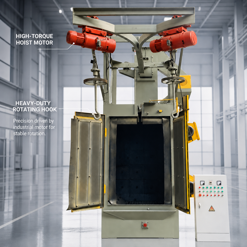 High Efficiency Metal Surface Treatment Hook Type Shot Blasting Machine, Industrial Automatic Rust Removal Blaster, CE Cert