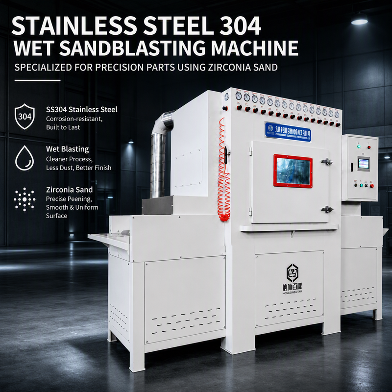 Automatic Stainless Steel 304 Wet Sandblasting Machine Dustless Abrasive Blaster with 16 Guns for Mobile Phone Case Zirconia Sand