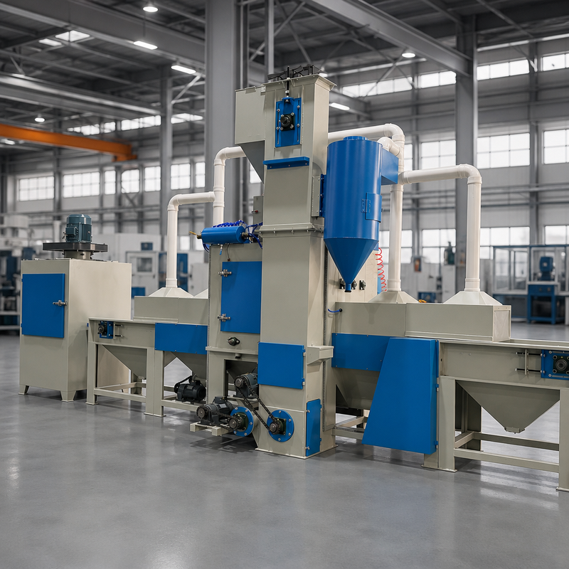 Hongxinbaiyao Automatic Conveyor Sandblaster | 1.5m Extended Inlet & PLC Control | 40-Station Industrial Surface Finishing System